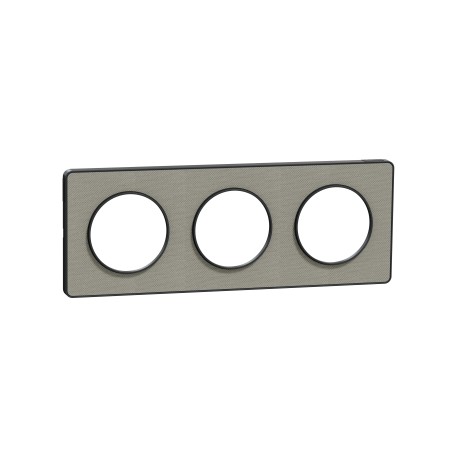 Schneider - Odace Touch - plaque Kvadrat perle/ anth. - 3 postes horiz. ou vert. entraxe 71mm - Réf : S540806KG