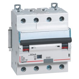 Legrand - Disjoncteur diff monobloc DX³6000 10kA arrivée haute et départ bas à vis 4P 400V~ - 25A - Type A 300mA - Réf : 411241
