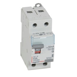 Legrand - Interrupteur diff DX³-ID arrivée haute et départ bas à vis - 2P 230V~ 63A typeF 30mA - 2 modules - Réf : 411592