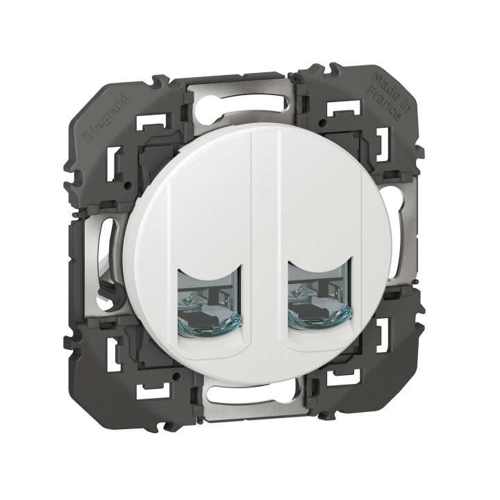 Legrand - Double prise RJ45 catégorie 6 STP dooxie finition blanc - Réf : 600378
