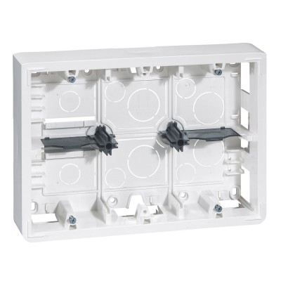 Legrand - Cadre saillie profondeur 46mm Mosaic pour 2x6 , 2x8 ou 2x3x2 modules et support référence 080266 - Réf : 080276