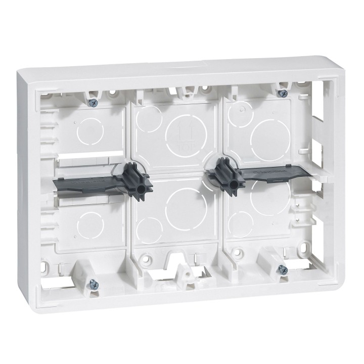 Legrand - Cadre saillie profondeur 46mm Mosaic pour 2x6 , 2x8 ou 2x3x2 modules et support référence 080266 - Réf : 080276