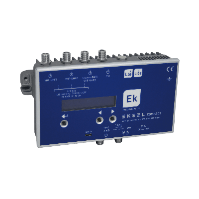 Centrale amplificateur programmable - 4 entrées - 70DB + CAG NS 131DBUV - Réf : EKSELCOMPACT