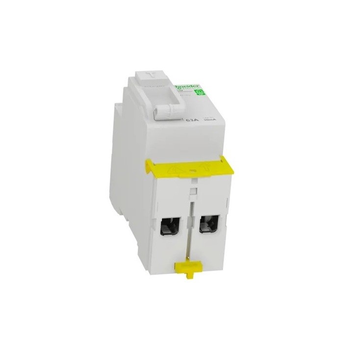 Schneider - Resi9 XP - inter différentiel - 2P - 63A - 30mA - Type AC - peignable - alim bas - Réf : R9PRC263