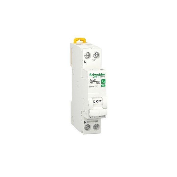 Schneider - Resi9 XP - disjoncteur modulaire - 1P+N - 16A - courbe C - peignable - Réf : R9PFC616