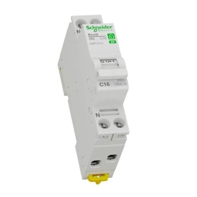 Schneider - Resi9 XP - disjoncteur modulaire - 1P+N - 16A - courbe C - peignable - Réf : R9PFC616