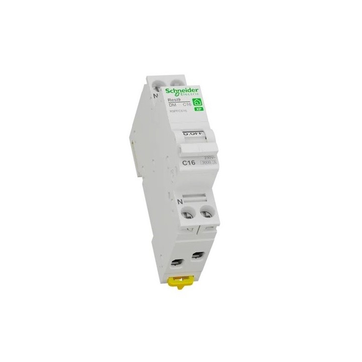 Schneider - Resi9 XP - disjoncteur modulaire - 1P+N - 16A - courbe C - peignable - Réf : R9PFC616