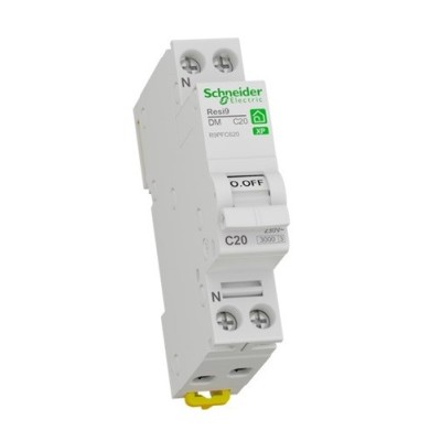 Schneider - Resi9 XP - Disjoncteur modulaire - 1P+N - 20A - courbe C - peignable - Réf : R9PFC620
