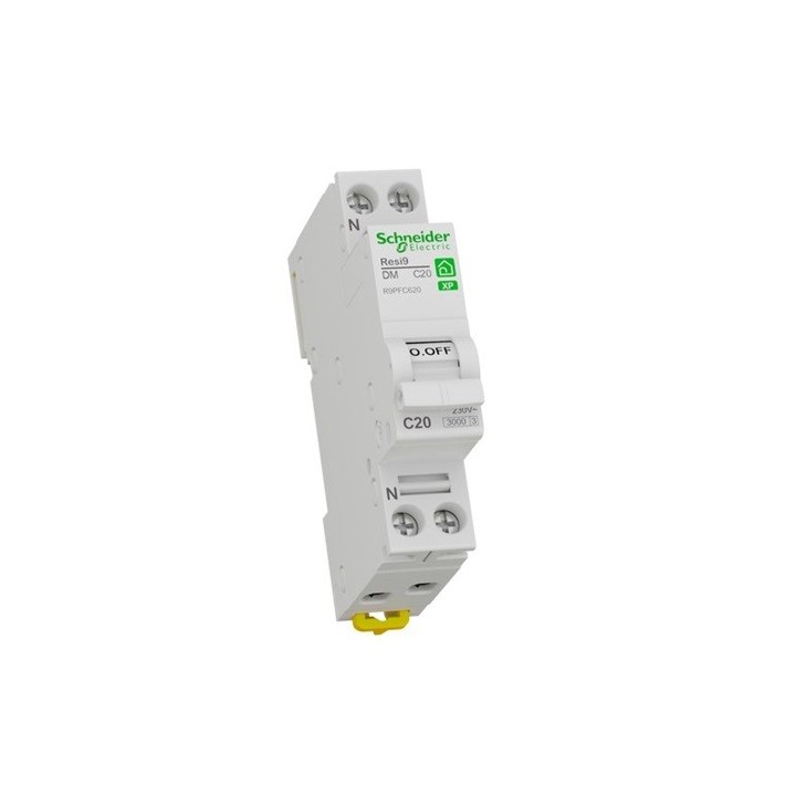 Schneider - Resi9 XP - Disjoncteur modulaire - 1P+N - 20A - courbe C - peignable - Réf : R9PFC620