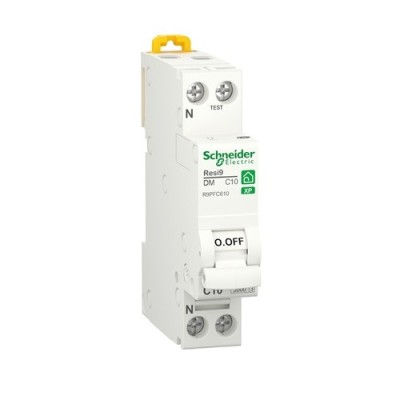 Schneider - Resi9 XP - disjoncteur modulaire - 1P+N - 10A - courbe C - peignable - Réf : R9PFC610