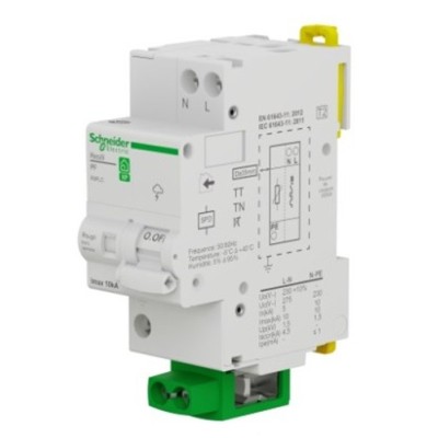 Schneider - Resi9 XP - parafoudre combi - 10kA - 1P+N avec accessoires - Réf : R9PLC
