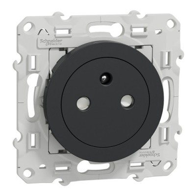 Schneider Odace - Prise de courant 2P+T Affleurante - Anthracite - connexion rapide - Réf : S540052
