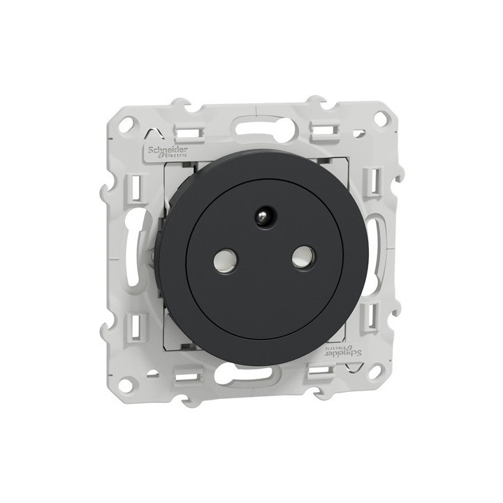 Schneider Odace - Prise de courant 2P+T Affleurante - Anthracite - connexion rapide - Réf : S540052