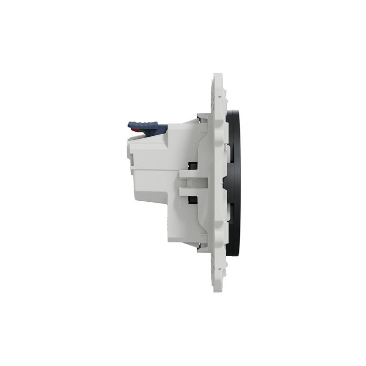 Schneider Odace - Prise de courant 2P+T Affleurante - Anthracite - connexion rapide - Réf : S540052