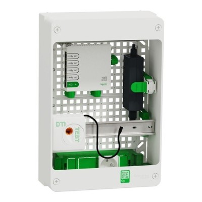 Schneider - Resi9 Coffret VDI 13M2R - Switch 5ports PoE - 2 prises - grade 3TV 6xRJ45 cat6a - Réf : R9H13402VDIXS