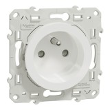 Schneider Odace - Prise de courant 2P+T - Blanc - Réf : S520059