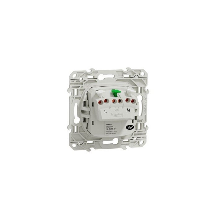 Prise de courant Schneider Odace  2P+T - Réf : S520059