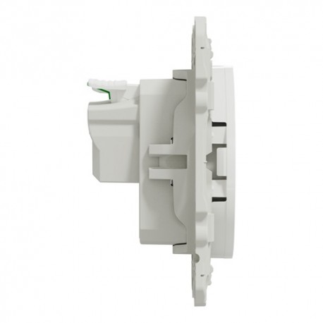 Prise électrique Schneider Odace S530059 - Aluminium - 2 Prises + Terre - À L'unité - Neuf