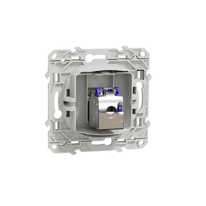 Schneider Odace - Prise RJ45 - Blanc - Grade 3 - Multimédia + - cat. 6A STP(longue distance) - Réf : S520477