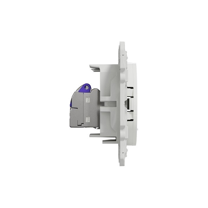 Schneider Odace - Prise RJ45 - Blanc - Grade 3 - Multimédia + - cat. 6A STP(longue distance) - Réf : S520477