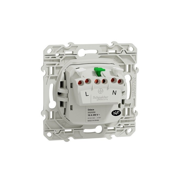 Schneider Odace - Prise De Courant 2P+T - Anthracite - Connexion Rapide - Réf : S540059