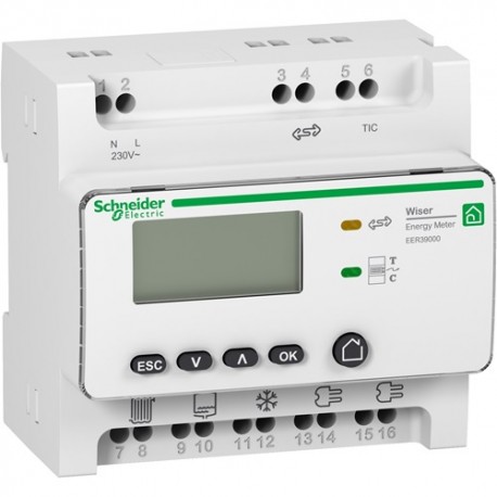 Schneider - Wiser Energy - compteur d'usages électriques RT2012 - avec 5 TC fermés de 80A - Réf : EER39000