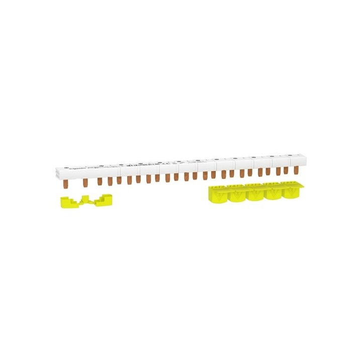 Schneider - Resi9 XP - peigne monobloc - 1P+N - 63A - 13 modules - cache dents 5M - Réf : R9PXH213