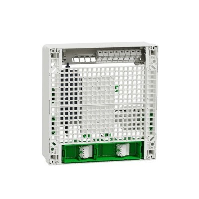 Schneider Resi9 Connect - Coffret VDI 18M2R - Switch 9ports PoE - 2 prises - Grade 3TV - 8 RJ45 cat6a - Réf : R9H18402VDIXS