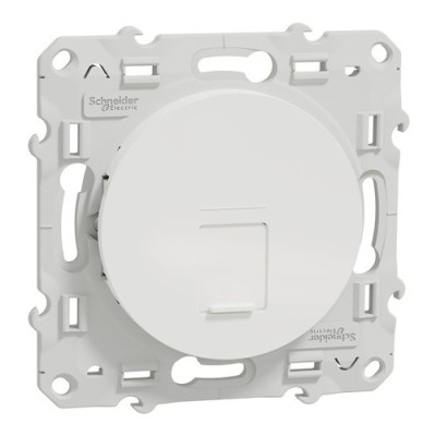 Schneider Odace - Prise RJ45 - Blanc - Grade 3 - Multimédia - cat. 6 STP - Réf : S520476