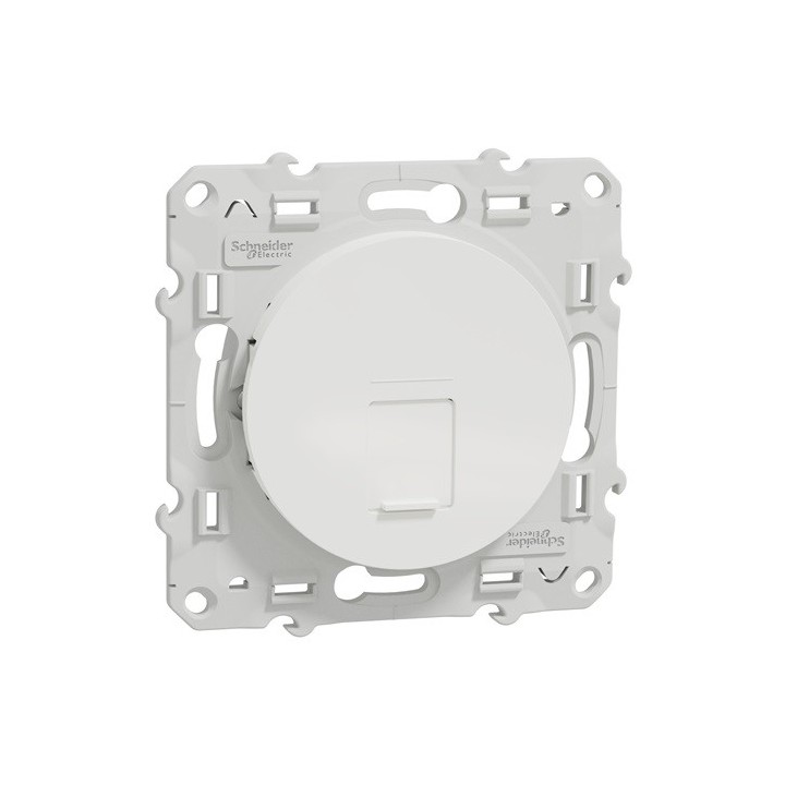 Schneider Odace - Prise RJ45 - Blanc - Grade 3 - Multimédia - cat. 6 STP - Réf : S520476