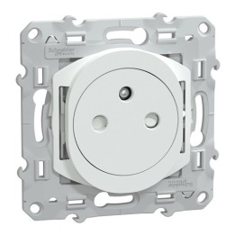 Schneider - Ovalis - prise de courant 2P+T 16A affleurante - bornes automatiques - Blanc - Réf : S320052