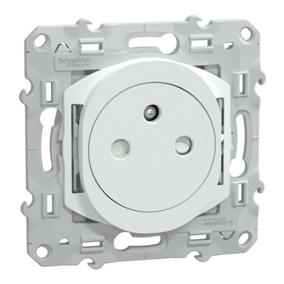 Schneider - Ovalis - prise de courant 2P+T 16A affleurante - bornes automatiques - Blanc - Réf : S320052