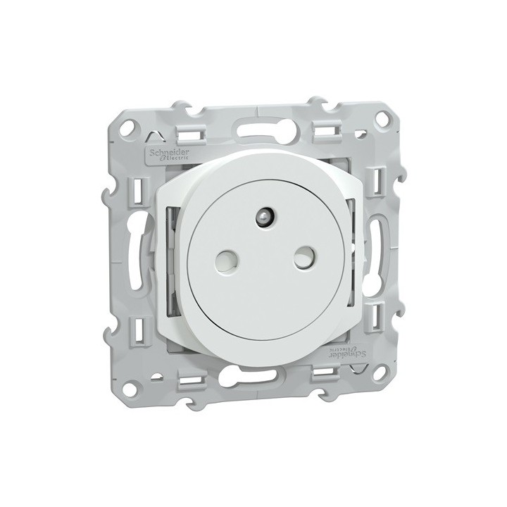 Schneider - Ovalis - prise de courant 2P+T 16A affleurante - bornes automatiques - Blanc - Réf : S320052