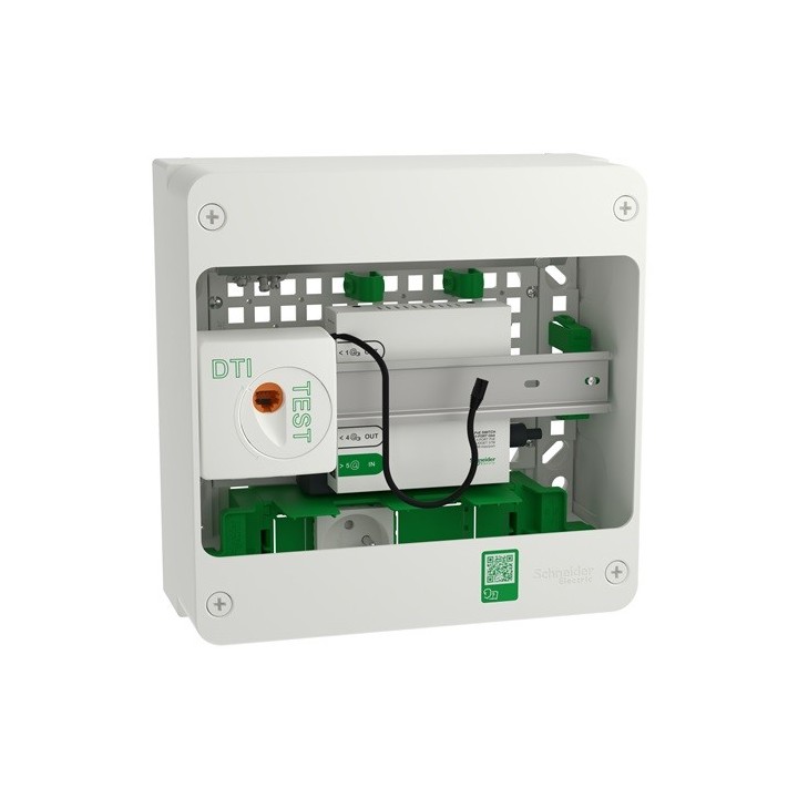 Schneider - Resi9 Coffret VDI 13M1R - Switch 5ports PoE - grade 3TV 4xRJ45 cat6a - Réf : R9H13401VDIXS