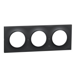 Schneider - Odace Styl - plaque anthracite - 3 postes horiz./vert. entraxe 71mm - Réf : S540706