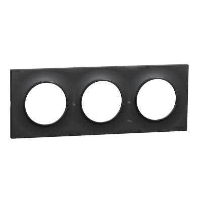 Schneider - Odace Styl - plaque anthracite - 3 postes horiz./vert. entraxe 71mm - Réf : S540706
