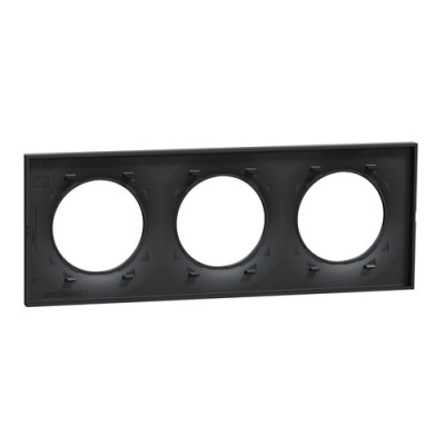 Schneider - Odace Styl - plaque anthracite - 3 postes horiz./vert. entraxe 71mm - Réf : S540706