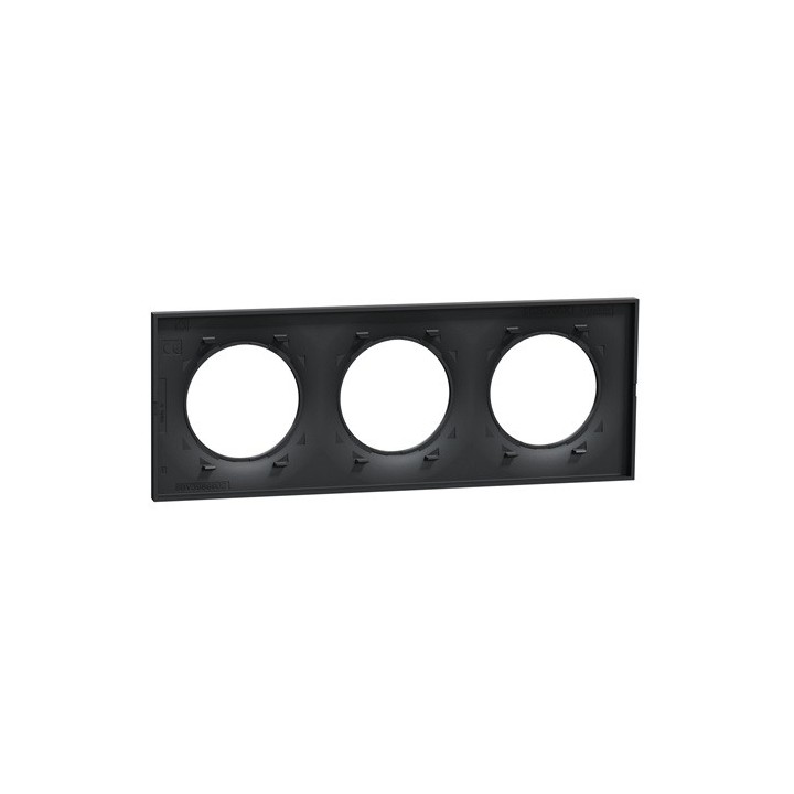 Schneider - Odace Styl - plaque anthracite - 3 postes horiz./vert. entraxe 71mm - Réf : S540706