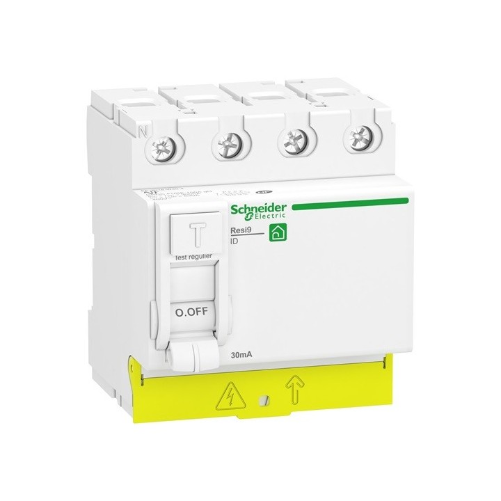 Schneider - Resi9 XP - interrupteur différentiel - 4P - 40A - 30mA - Type A - peignable - Réf : R9PRA440