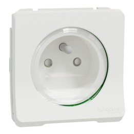 Schneider Mureva Styl - Prise de courant 2P+T composable IP55- connexion automatique blanc - Réf : MUR39133
