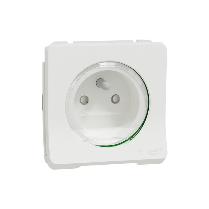 Schneider Mureva Styl - Prise de courant 2P+T composable IP55- connexion automatique blanc - Réf : MUR39133
