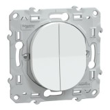 Schneider - Ovalis - double va et vient - 10AX - Blanc - Réf : S320214