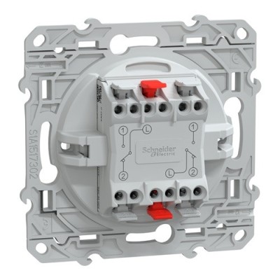 Schneider - Ovalis - double va et vient - 10AX - Blanc - Réf : S320214