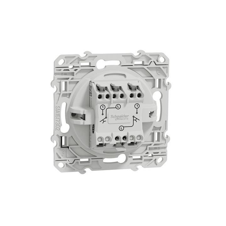 Schneider Odace - Double Bouton Poussoir - Blanc - Réf : S520216