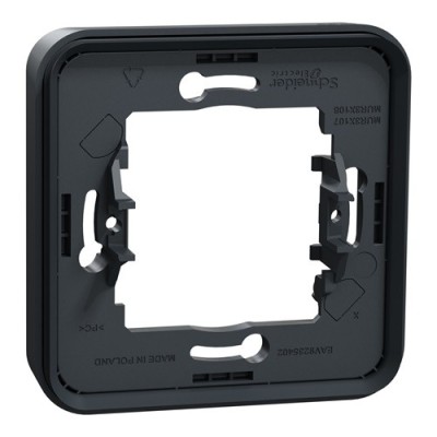 Schneider Mureva Styl - Cadre 1 poste encastré IP55 gris - Réf : MUR34107
