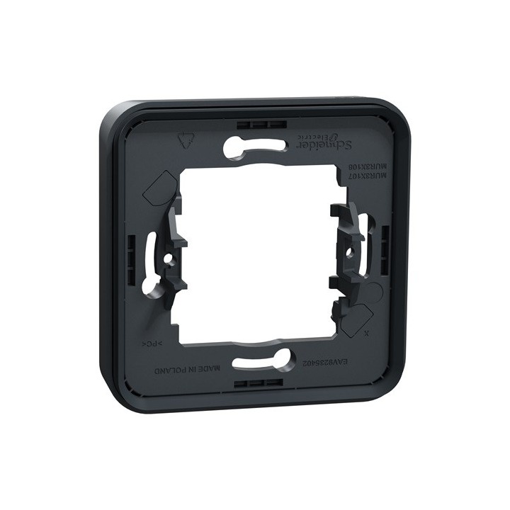 Schneider Mureva Styl - Cadre 1 poste encastré IP55 gris - Réf : MUR34107