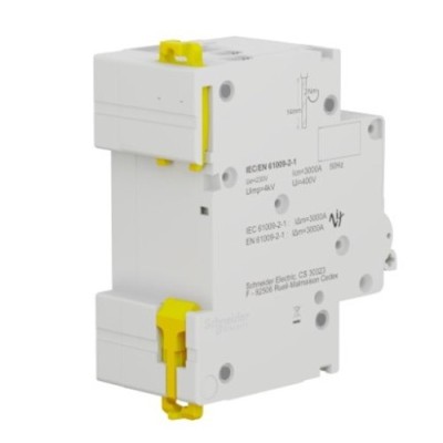 Schneider - Resi9 XP - disjoncteur différentiel - 1P+N - 16A - 30mA - courbe C - type Fsi - Réf : R9PDCF16
