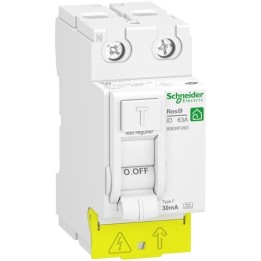 Schneider - RESI9 XP - interrupteur différentiel - 2P - -63A - 30mA - Type Fsi - peignable - Réf : R9PRF263