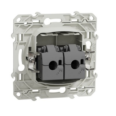 Schneider Odace - Double Prise RJ45 - Blanc - Grade 3 - Multimédia + - Réf : S520486