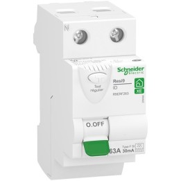 Schneider - Resi9 XE - inter différentiel - 2P - 63A - 30mA - Type FSI - embrochable - Réf : R9ERF263
